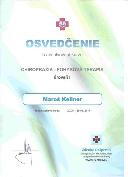 Osvedčenie Chiropraxia, pohybová terapia, úroveň I, 2017